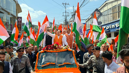 BJP chief Nadda participates in Tiranga Yatra in Himachal