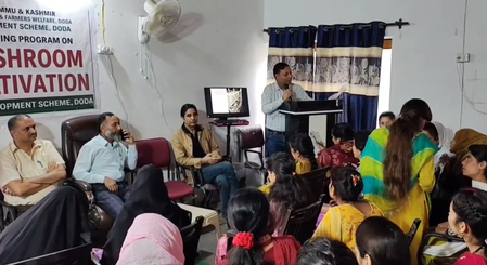 J&K: Over 50 women imparted training in mushroom production under HADP scheme J&K: Over 50 women imparted training in mushroom production under HADP scheme