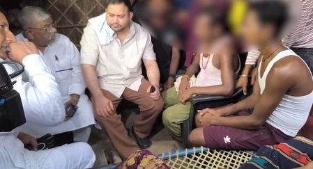 Tejashwi visits family of deceased Dalit girl in Muzaffarpur, slams Bihar govt over 'collapse' health system