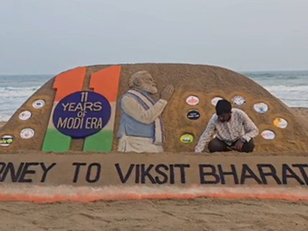 Country progressed in every field: Sand artist Pattnaik hails PM Modi’s leadership Country progressed in every field: Sand artist Pattnaik hails PM Modi’s leadership
