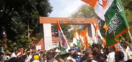 Bihar Congress holds protest in Patna over rising unemployment Bihar Congress holds protest in Patna over rising unemployment