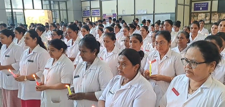 Doctors, nurses of Surat Civil Hospital pay tribute, hold prayer meet for victims of Air India plane crash Doctors, nurses of Surat Civil Hospital pay tribute, hold prayer meet for victims of Air India plane crash
