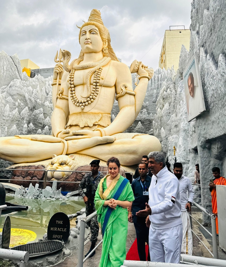 Kangana Ranaut reconnects with herself during a visit to the ancient Shivoham Shiva Temple in Bengaluru Kangana Ranaut reconnects with herself during a visit to the ancient Shivoham Shiva Temple in Bengaluru