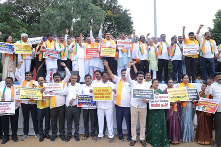 Stampede case: Karnataka BJP stages protest, demands resignation of CM, Dy CM