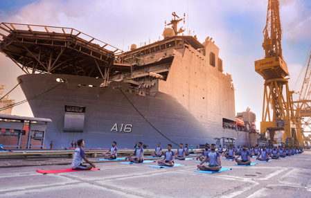 Indian Navy personnel to perform Yoga on warships at sea Indian Navy personnel to perform Yoga on warships at sea