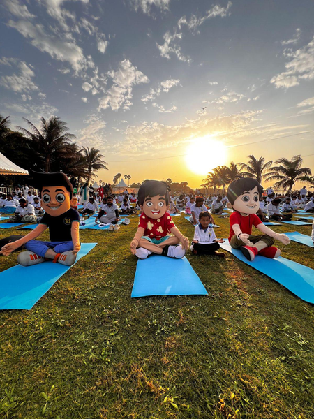 Beloved kids' characters Chikoo, Bunty and Bittu perform yoga alongside Prime Minister Modi Beloved kids' characters Chikoo, Bunty and Bittu perform yoga alongside Prime Minister Modi