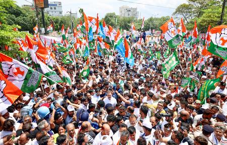 As LoP Gandhi says govt trying to 'steal' Bihar polls, Dy CM Choudhary calls Oppn's protest 'drama' (Ld)