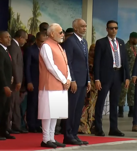 PM Modi lands in Male to attend Maldives' 60th Independence Day as guest of honour PM Modi lands in Male to attend Maldives' 60th Independence Day as guest of honour