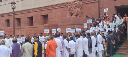 Monsoon Session: NDA protests Islamic cleric's remarks on Dimple Yadav, INDIA bloc rallies against SIR 