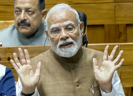 ‘Congress said 56 inches failed—we made terror tremble in its den’: PM Modi roars in Lok Sabha