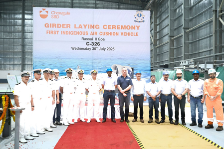Construction of first India-made hovercraft for Coast Guard begins at Goa shipyard