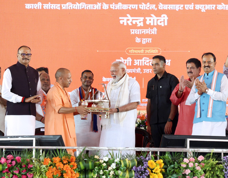Varanasi: UP CM gifts PM Modi unique ‘Shivling’ crafted in GI-tagged Kashi art
