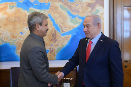 Israeli PM Netanyahu meets Indian envoy, vows to deepen strategic ties