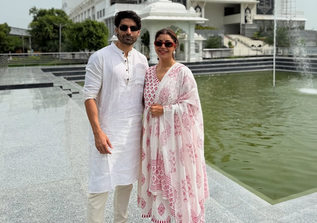 Gurmeet Choudhary and Debina experience spiritual tranquillity in Mathura, blessed to meet Premanand Maharaj