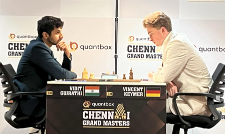 Chennai Grand Masters 2025: Vincent Keymer held to second successive draw by Vidit; retains lead past midway point Chennai Grand Masters 2025: Vincent Keymer held to second successive draw by Vidit; retains lead past midway point