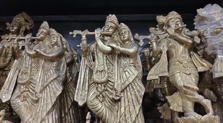 Ahead of Krishna Janmashtami, Muslim artisans prepare brass idols of 'Laddu Gopal' in Aligarh