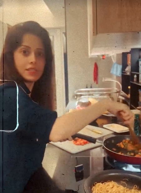 Nushrratt Bharuccha enjoys an impromptu cooking session in the middle of the night