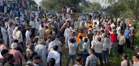 Haryana teacher cremated on eighth day of death amid police deployment