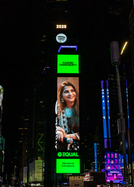 Indian classical singer Kaushiki Chakraborty gets featured at Times Square in NYC