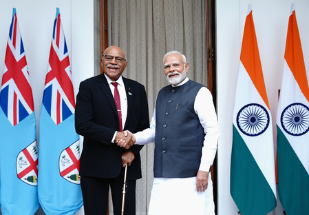 PM Modi holds delegation-level talks with Fijian PM Rabuka at Hyderabad House PM Modi holds delegation-level talks with Fijian PM Rabuka at Hyderabad House