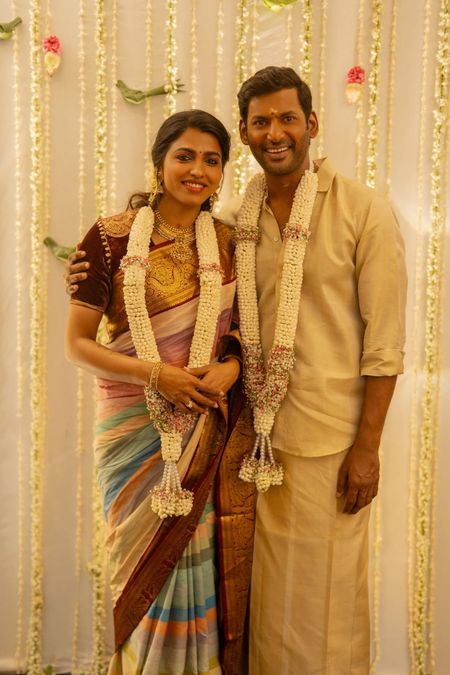 Actor Vishal gets engaged to actress Sai Dhanshika on his birthday Actor Vishal gets engaged to actress Sai Dhanshika on his birthday