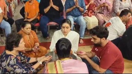 Sara Ali Khan performs Ganga Aarti at Varanasi's Dashashwamedh Ghat