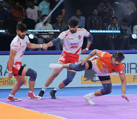PKL Season 12: Commanding all-around performance guides Puneri Paltan to mammoth 22-point victory over Gujarat Giants PKL Season 12: Commanding all-around performance guides Puneri Paltan to mammoth 22-point victory over Gujarat Giants