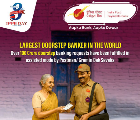 India Post Payments Bank processing billions of digital transactions, enabling doorstep services