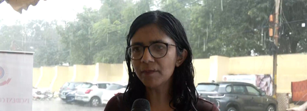 Swati Maliwal visits flood-hit Yamuna bazar, donates one-month salary to Punjab relief fund