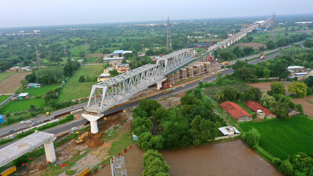 Gujarat: Ninth steel bridge completed for Mumbai-Ahmedabad bullet train project Gujarat: Ninth steel bridge completed for Mumbai-Ahmedabad bullet train project