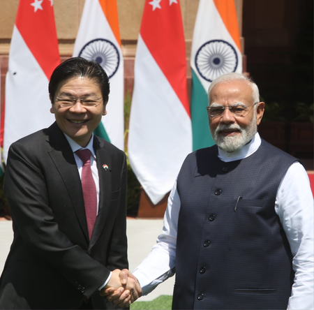 PM Modi, Singapore PM Wong hold bilateral talks at Hyderabad House PM Modi, Singapore PM Wong hold bilateral talks at Hyderabad House