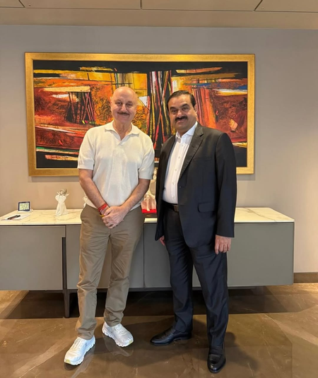 Anupam Kher meets 'self made Indian billionaire' Gautam Adani, talk about struggles, success Anupam Kher meets 'self made Indian billionaire' Gautam Adani, talk about struggles, success