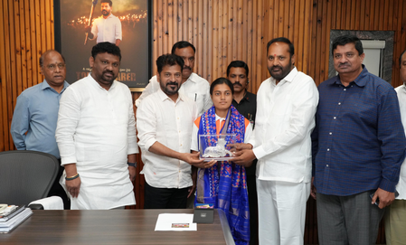 Telangana CM assures all support to archer Chikitha Taniparthi to aim for Olympic medals Telangana CM assures all support to archer Chikitha Taniparthi to aim for Olympic medals
