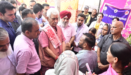 J&K L-G visits mega health camp for flood-affected families in Jammu