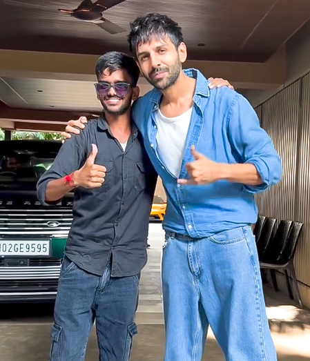 Kartik Aaryan meets specially-abled fan from Varanasi, credits ‘good karmas’ for the moment Kartik Aaryan meets specially-abled fan from Varanasi, credits ‘good karmas’ for the moment