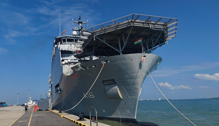 India's state-of-the-art Diving Support Vessel makes maiden port call at Singapore's Changi Base