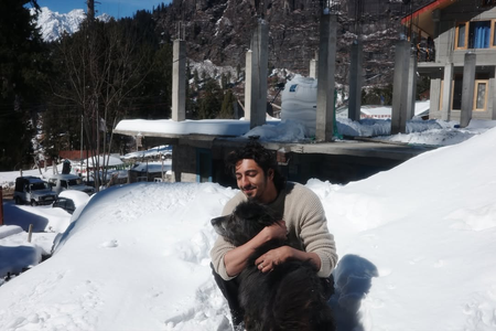 Ahaan Panday makes a 'new furry friend' during his trip to the mountains