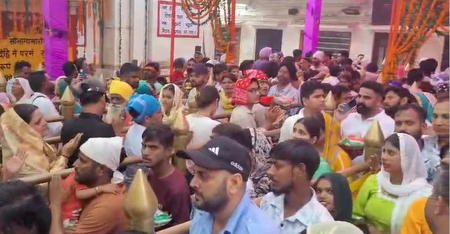 हिमाचल प्रदेश: नवरात्रि के दूसरे दिन नैना देवी मंदिर में भक्तों का लगा तांता
