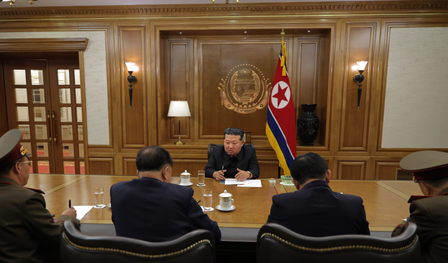 <div>North Korea's leader Kim reaffirms 'invariable' stance on ensuring security through nuclear force</div>
