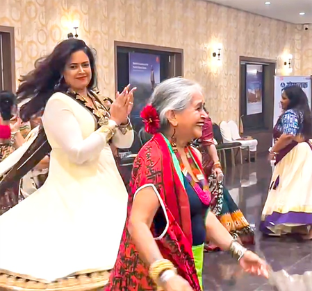 Sameera Reddy attempts Garba for the first time with her Gujarati mother-in-law