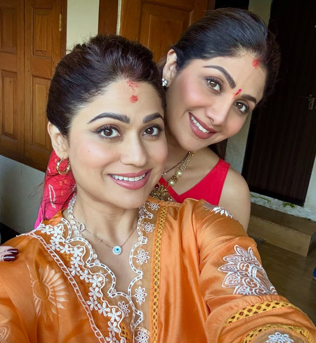 Shamita Shetty shares pictures from her religious trip with Shilpa Shetty