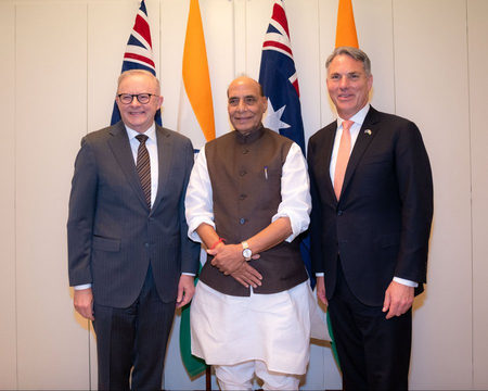 Rajnath Singh holds 'productive' talks with Australian PM Albanese, Defence Minister Marles
