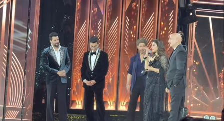 Anupam Kher celebrates 90s nostalgia as he honours Shah Rukh Khan, Kajol, and Karan Johar at Filmfare