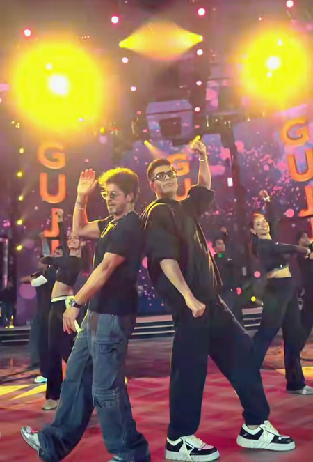 Karan Johar celebrates his '25th year as a host', sharing stage with SRK