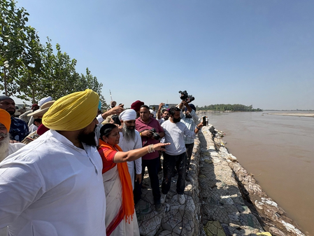 Union Minister Nimuben Bambhaniya visits flood-hit villages in Ludhiana