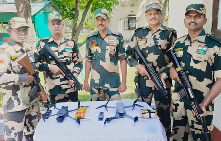 BSF foils cross-border smuggling bids, recovers five drones and pistol