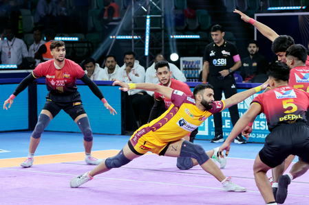 PKL 12: Super 10s from Bharat, Vijay help Telugu Titans reach Eliminator 3 PKL 12: Super 10s from Bharat, Vijay help Telugu Titans reach Eliminator 3
