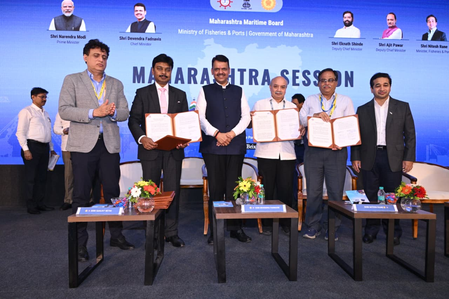 इंडिया मैरीटाइम वीक-2025 महाराष्ट्र में 56,000 करोड़ रुपए के 15 एमओयू पर हस्ताक्षर, समुद्री क्षेत्र में नया युग इंडिया मैरीटाइम वीक-2025 महाराष्ट्र में 56,000 करोड़ रुपए के 15 एमओयू पर हस्ताक्षर, समुद्री क्षेत्र में नया युग